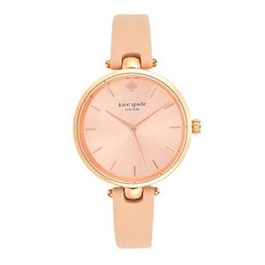 NEW KATE SPADE Holland Rose Dial Beige Leather Watch 1YRU0812